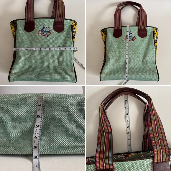 Consuela Classic Tote Bag Shopper Embroidered Floral Ethnic Boho Festive Fun - Picture 13 of 13